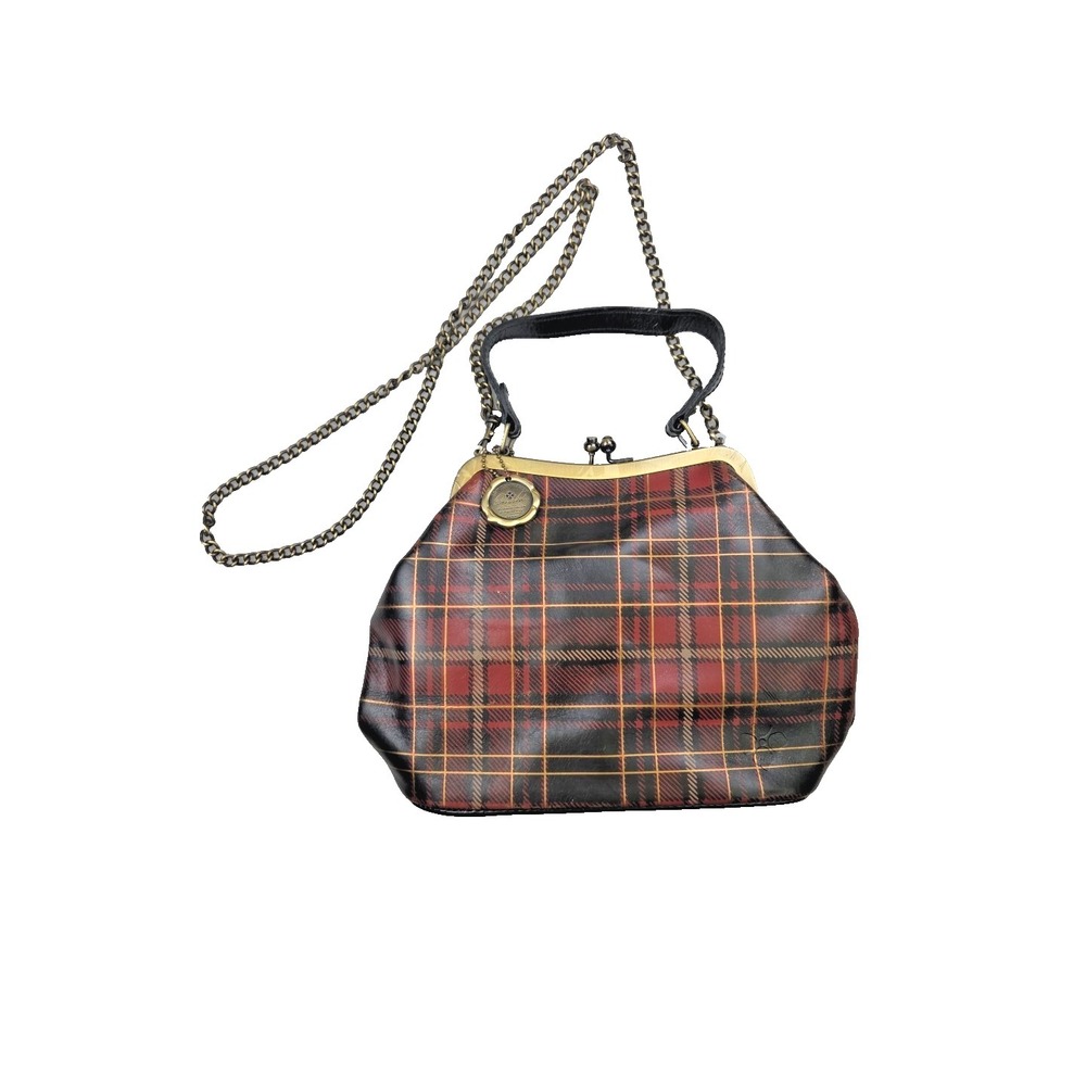 PATRICIA NASH LAUREANA Tartan Frame Bag Plaid Kisslock 10th Anniv Chain Strap